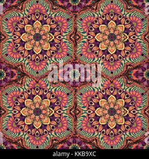 Ornate floral seamless texture, endless pattern with vintage mandala elements. Can be used for wallpaper, pattern fills, web page background, surface Stock Vector