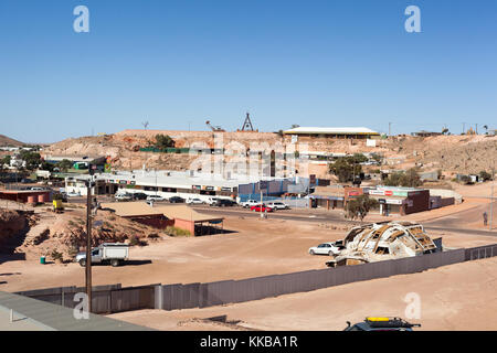Coober Pedy - the view of empty Hutchison St Stock Photo