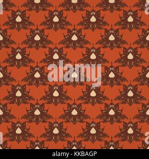 Vintage graphic vector Indian lotus mandala ethnic seamless pattern. Abstract background with flowers. Stock Vector