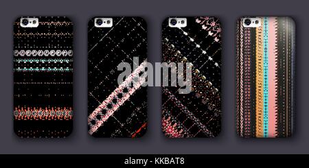 Phone cover collection, ethnic, tribal, mandala pattern. Vector background. Vintage decorative elements. Hand drawn background. Islam, arabic, indian, Stock Vector