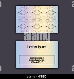 Ornamental mosaic business cards, oriental pattern, foil decorative elements. Stock Vector