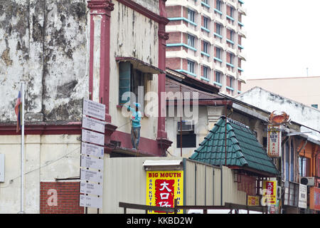 Workers on a building workplace in Kuala Lumpur, Malaysia Stock Photo