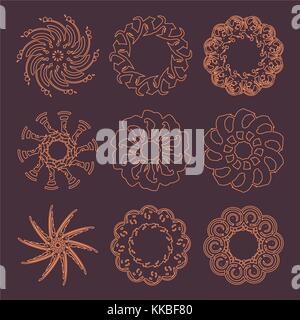 Decorative design elements. Patterns set. Stock Vector