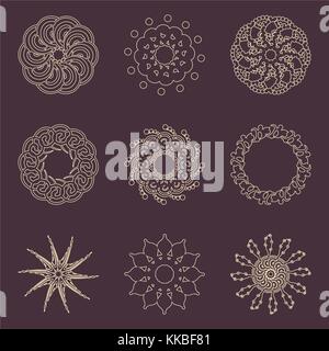 Decorative design elements. Patterns set. Stock Vector