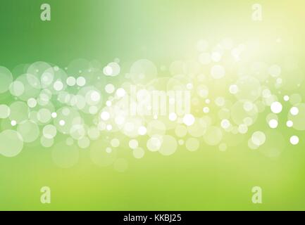 Abstract blurred soft focus bokeh of bright green color background concept, copy space, Vector illustration Stock Vector