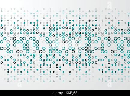 Abstract technology background with blue border circle pattern, Vector illustration Stock Vector