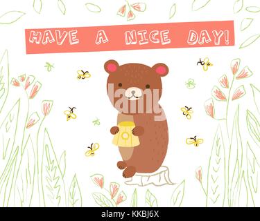 Animal greeting card Stock Vector