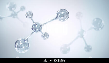 molecule or atom, Abstract atom or molecule structure for Science or medical background, 3d illustration Stock Photo