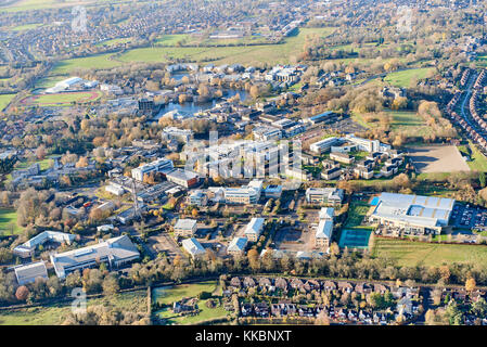 An aerial view of York University, North Yorkshire, Northern England,UK Stock Photo