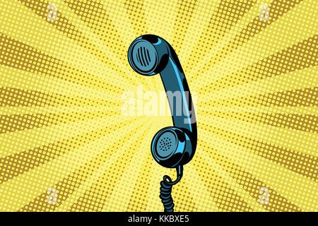 retro handset pop art background. Pop art retro vector illustration Stock Vector