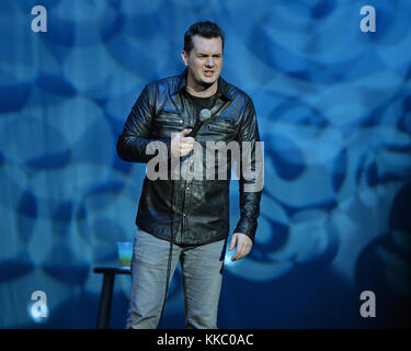 HOLLYWOOD FL - JANUARY 30: Australian comedian, actor and writer, Jim Jefferies performs at Hard Rock Live held at the Seminole Hard Rock Hotel & Casino on January 30, 2016 in Hollywood, Florida   People:  Jim Jefferies Stock Photo