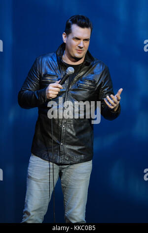 HOLLYWOOD FL - JANUARY 30: Australian comedian, actor and writer, Jim Jefferies performs at Hard Rock Live held at the Seminole Hard Rock Hotel & Casino on January 30, 2016 in Hollywood, Florida   People:  Jim Jefferies Stock Photo