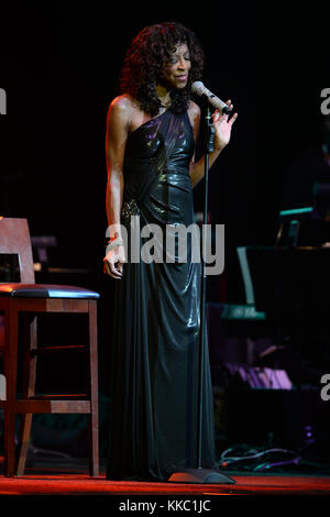 HOLLYWOOD FL - NOVEMBER 05: Natalie Cole performs at Hard Rock Live held at the Seminole Hard Rock Hotel & Casino on November 5, 2014 in Hollywood, Florida  People:  Natalie Cole Stock Photo