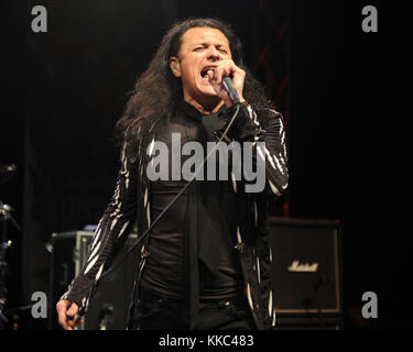 MIAMI, FL - FEBRUARY 20: Oni Logan of Lynch Mob performs during the Monsters Of Rock pre cruise concert at The Magic City Casino on February 20, 2016 in Miami, Florida.   People:  Oni Logan Stock Photo