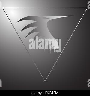 abstract triangle and stylized bird flight creative logo Stock Vector