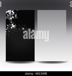 Bokeh lights on black flyer templates Stock Vector