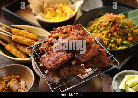 Balung Panggang, Balinese Grilled Pork Ribs Stock Photo