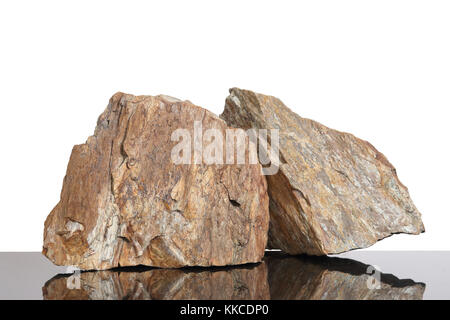 Big stone on black granit Stock Photo