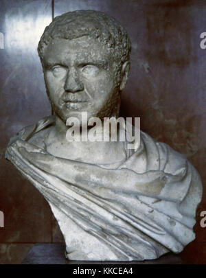 Caracalla (188-217), formally known as Antoninus. Roman Emperor. Several Dynasty. Marble bust, 211 AD. Louvre Museum. Paris. France. Stock Photo