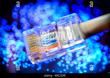 Fibre broadband, glass fibre Stock Photo
