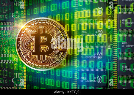Bitcoin coin, virtual currency Stock Photo