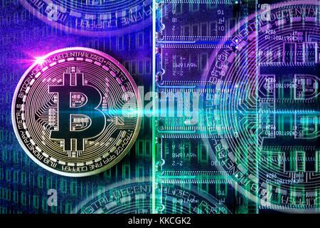 Bitcoin coin, virtual currency Stock Photo