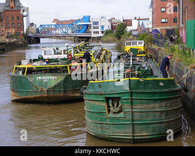 Barges on the River Hull, Kingston upon Hull, United Kingdom Stock Photo