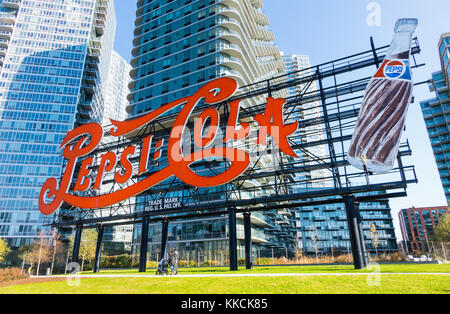 Giant Pepsi Cola sign in Long Island City in Queens, New York City Stock Photo