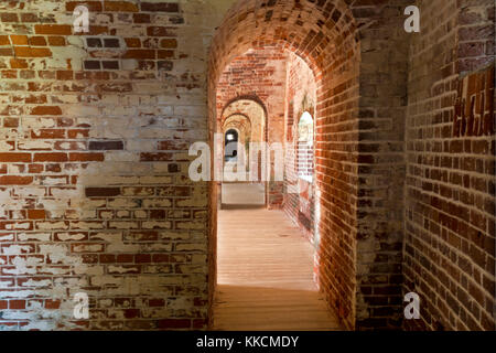 NC00951-00...NORTH CAROLINA - Hallway behind the powder rooms at Fort Macon located on the Barrier Island near Atlantic Beach in Fort Macon State Park Stock Photo