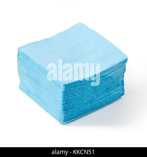 close-up of a stack of paper napkins blue kitchen Stock Photo
