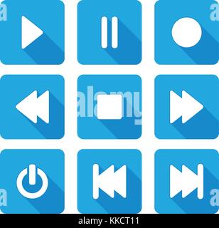flat style multimedia  icons for web and mobile application - vector Stock Vector