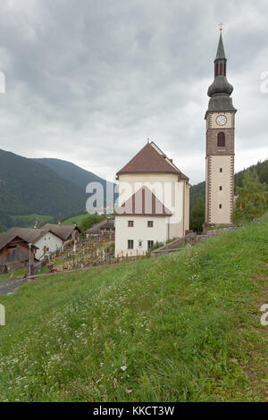 Small Italian little church in wonderful natural environment ( St. Peter in Val di Funes ) Stock Photo