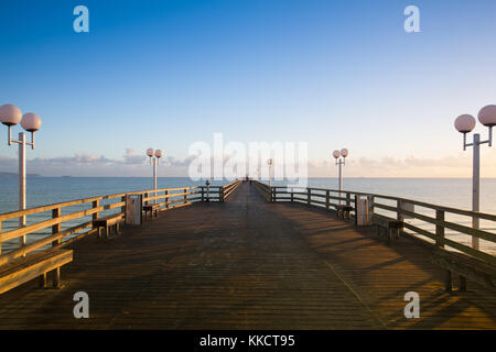 Evening on the Pier in Binz, Ruegen Island, Germany Stock Photo