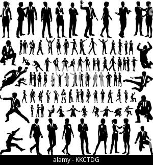 Business People Silhouettes Big Set Stock Vector