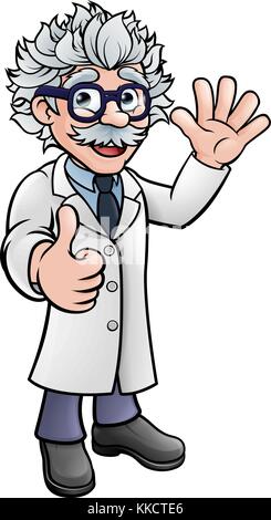 Scientist Professor Cartoon Character Stock Vector