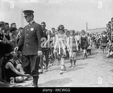 Bathing beach group parade, July 26, 1919 Stock Photo