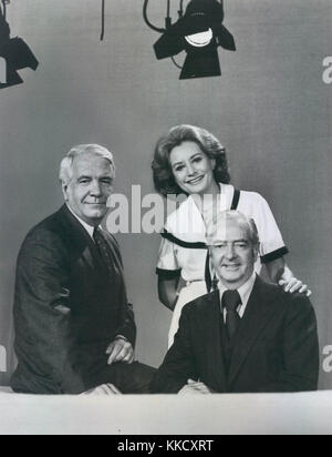 1976 ABC News Anchors Harry Reasoner, Barbara Walters, Howard K. Smith - Press Photo for the 1976 Presidental, Congressional and Gubernational elections Stock Photo