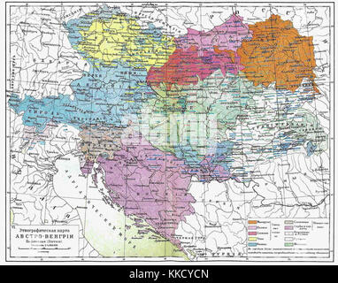 Austria-Hungary ethnic map Stock Photo