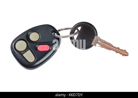 close up shot of remote control car key on white Stock Photo