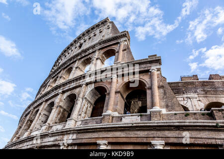 Rome, Italy, November 21, 2017: External walls of ancient Colloseum (Flavian Amphitheatre) in Rome. Stock Photo