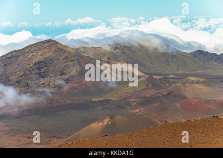 View on crater on top of Haleakala volcano, Maui, Hawaii Stock Photo