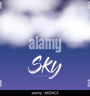 sky clouds poster with clouds over nightly sky Stock Vector