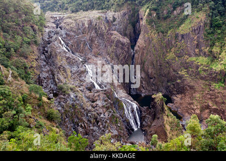 View of the Barron Falls in dry season,  Atherton Tablelands, Queensland, Australia Stock Photo