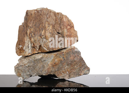 Big stone on black granit Stock Photo