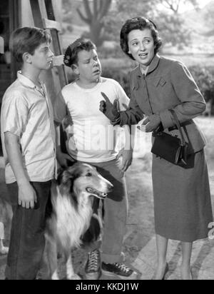 Jan Clayton Tommy Rettig Donald Keeler Lassie 1956 Stock Photo