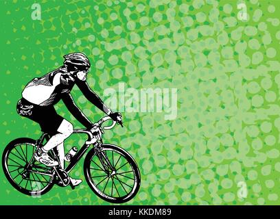 race bicyclist on the abstract background - vector Stock Vector