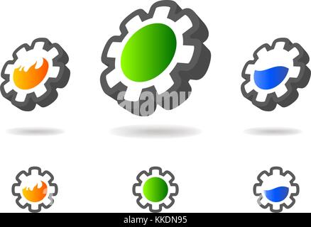 Set of symbol and shapes. Trendy icons and logotypes. Business signs symbols, labels, badges, frames and borders Stock Vector