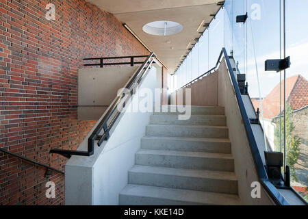 Staircase to the top floor. Kindl Centre For Contemporary Art, Berlin, Germany. Architect: grisard'architektur eth sia, 2017. Stock Photo