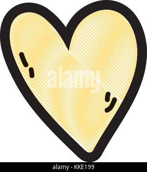 grated heart symbol of love and passion design vector illustration ...