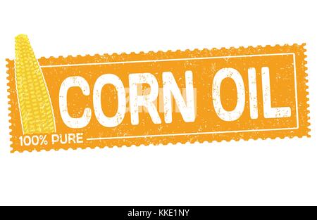 Corn oil grunge rubber stamp on white background, vector illustration Stock Vector